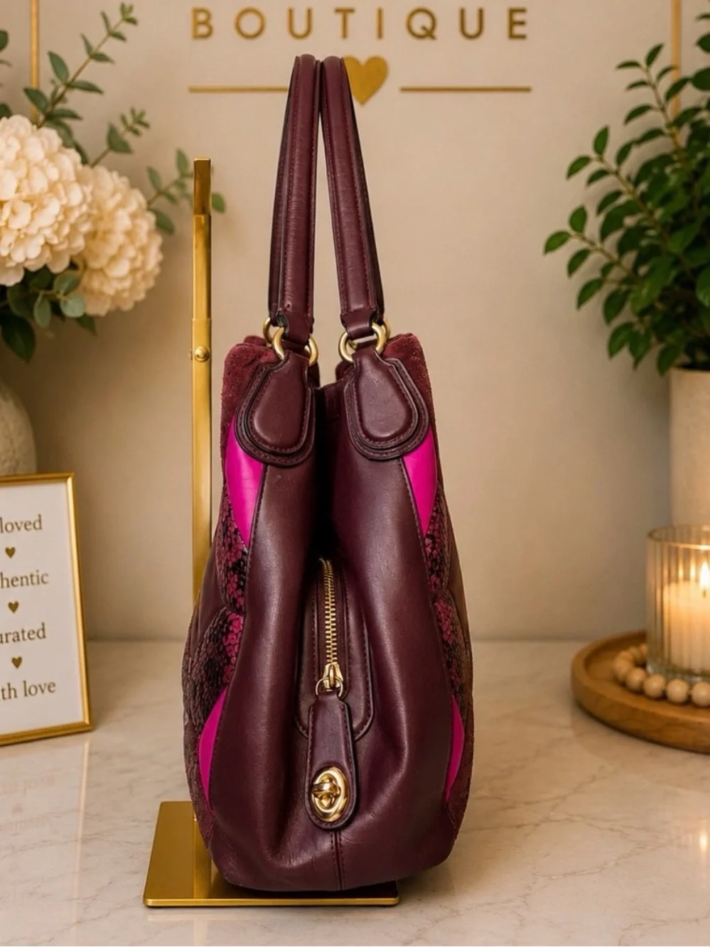 Coach Edie 31 Canyon Quilt Exotic Leather Shoulder Bag